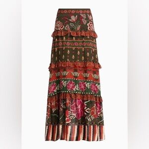 Floral Green and Pink Skirt